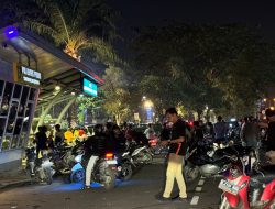 Pengamanan Nobar Piala Asia U23 Antara Indonesia dan Korea Selatan di Unity Mall Summarecon Serpong