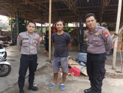 Patroli Polsek Serpong Sambangi Lapak Kardus, Sampaikan Pesan Kamtibmas